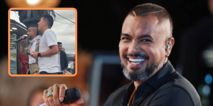 Jhon Alex Castaño se disfrazó para darle una sorpresa a joven que interpreta sus canciones en Corabastos