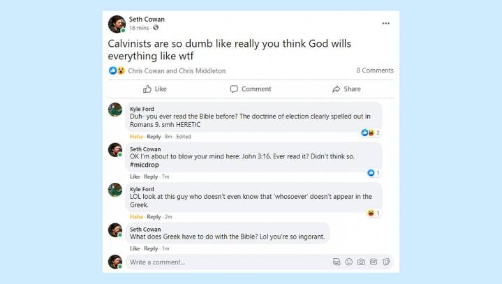 Centuries-Old Theological Debate Solved By Facebook Argument