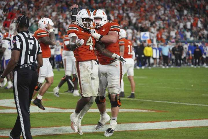 AP Top 25 poll: Miami jumps to No. 2 over now