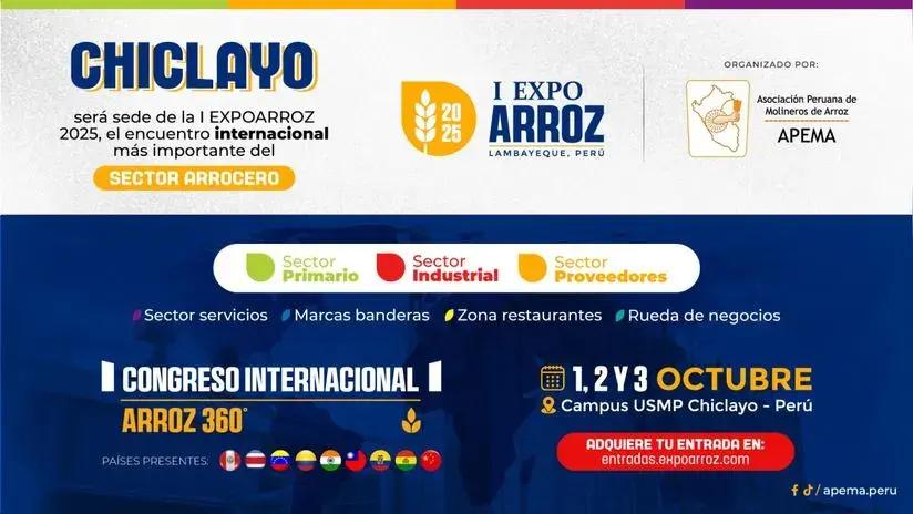 I EXPOARROZ 2025 en Chiclayo: el encuentro internacional más importante del sector arrocero