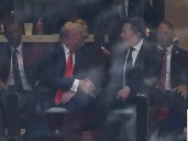 Trump and Musk sit side-by-side at Charlie Kirk memorial
