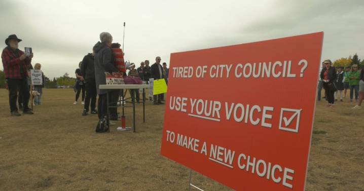 Protest against current Edmonton councillors held Saturday