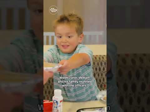 5-year-old boy wanders to Chick-fil-A and catches ride home with police #shorts