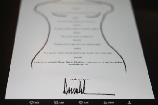 Nota de Trump a Epstein, que el presidente niega haber firmado, es publicada por el Congreso de EEUU