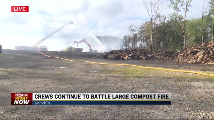 Compost fire in La Porte smolders for fourth day
