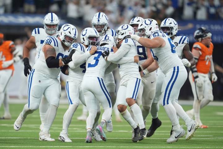 Spencer Shrader converts from 45 yards after penalty on 60-yard miss and Colts beat Broncos 29