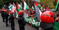 Las movilizaciones contra Israel mutilan la etapa de Bilbao