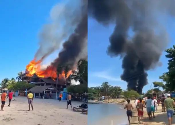 Incendio en Rincón del Mar, Sucre, dejó 10 cabañas destruidas y millonarias pérdidas