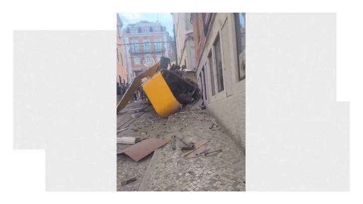 VÍDEO: Las impactantes imágenes de cómo ha quedado el funicular tras el descarrilamiento mortal en Lisboa