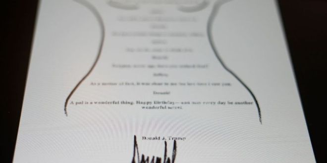 Revelan supuesto dibujo de Trump para Epstein