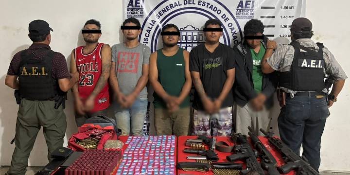 Desarticulan banda delictiva en la Costa de Oaxaca, hay cinco detenidos relacionados con secuestro de un menor