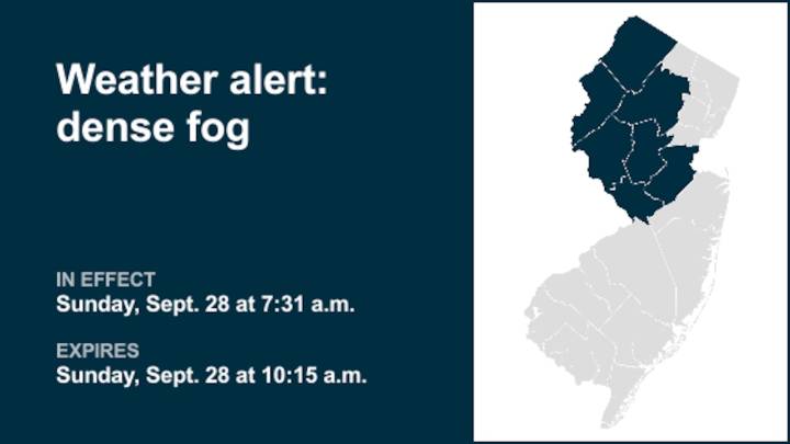 Be prepared for dense fog in 7 N.J. counties Sunday morning