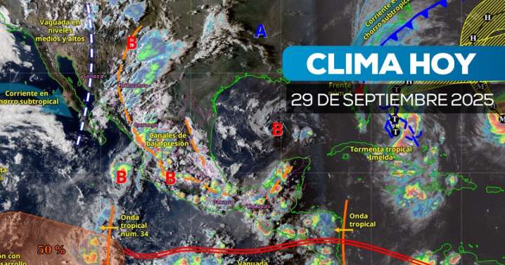 México bajo lluvias: 14 estados esperan aguaceros y con riesgo de inundaciones