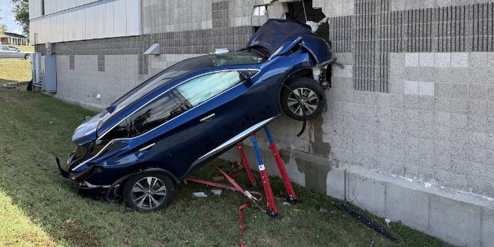 Car crashes into Ferguson fire station