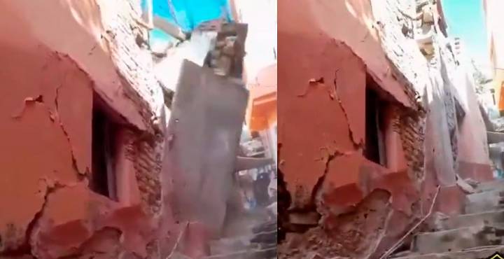 Casa abandona se derrumba en callejón de Guanajuato [VIDEO]