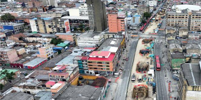 Metro Línea 1 avanza en la construcción del viaducto en la av. Caracas con calle 19 