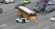 School bus involved in crash on I-35W in New Brighton