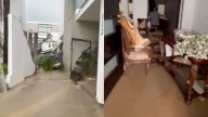 Inundaciones Provocan Derrumbe de Bardas y un Bebé Lesionado en Colonia Catujanes en Monterrey