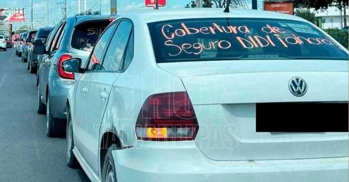 Protesta de conductores de Didi provoc? caos vial en Reynosa