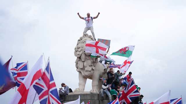 London protest organized by far-right activist exceeds 100,000