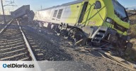 Herido un maquinista tras descarrilar un tren de mercancías en Zaragoza
