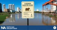 Buscan proteger a los carpinchos del Puerto de Santa Fe con la instalación de cartelería