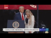 Donald Trump remembers Charlie Kirk in emotional memorial service
