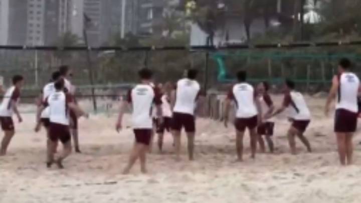 Lanús festejó la clasificación ante Fluminense en las playas de Río de Janeiro