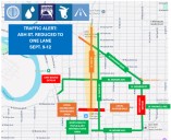 Ash Street reduced to one lane this week in Spokane