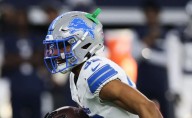 What is the green thing on Detroit Lions S Brian Branch’s helmet?