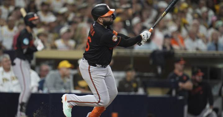 Rivera has 4 RBIs, Wells wins in return as the Orioles beat the Padres 6