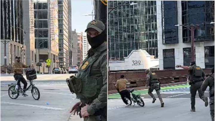 Ciclista burla a agentes de ICE y escapa de redada masiva: el momento de película quedó grabado en video