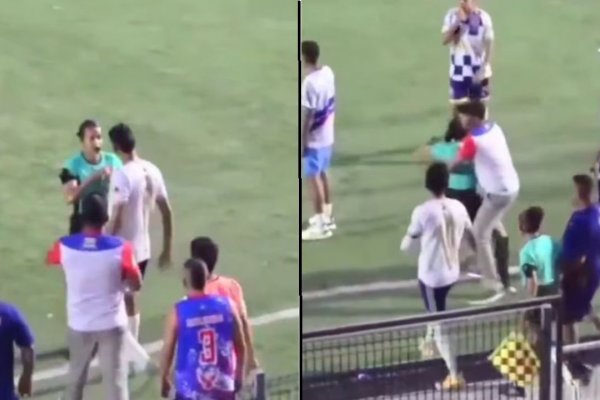 Cobardía: un futbolista le pegó un cachetazo a la árbitra por expulsarlo y ella lo quiso pelear