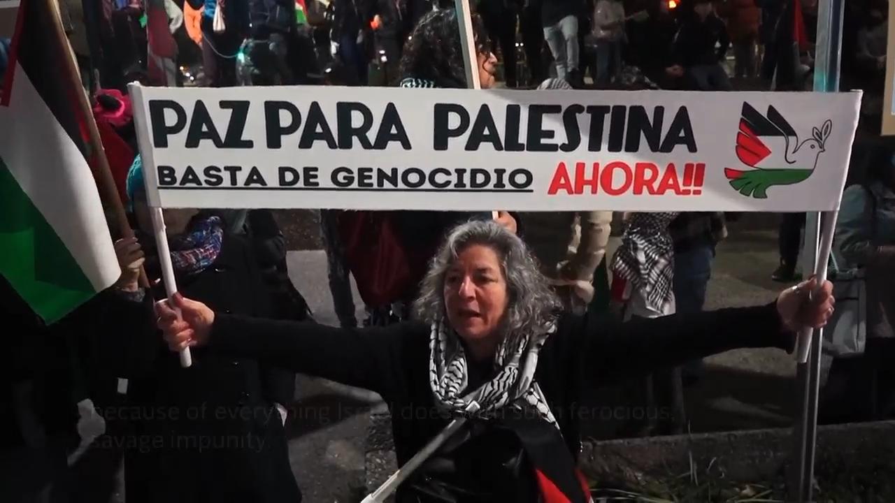 Protest held in Chile to show solidarity with Palestinians and call for end to Israel
