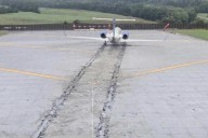 A plane had to be stopped by a safety zone at the end of the runway at a Virginia airport