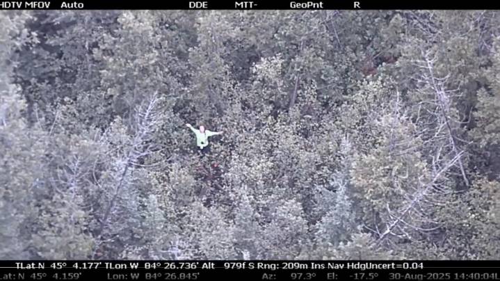 YouTube survival challenge contestant missing for nearly 18 hours rescued from northern Michigan forest
