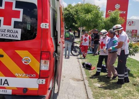Ciclista atropellado por una motocicleta