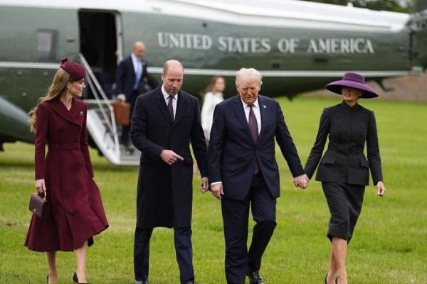 Trump aterriza en Windsor para su segunda visita de Estado con honores militares y saludo real