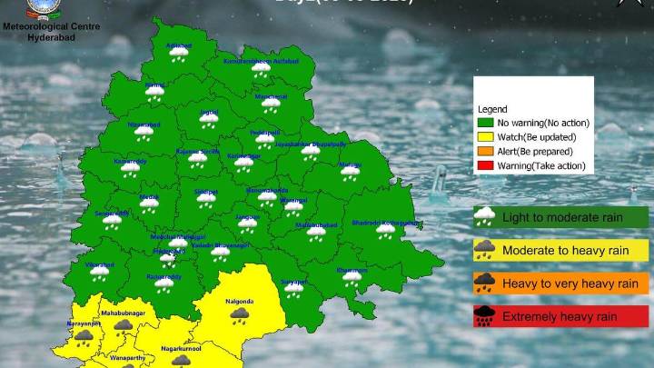 IMD-Hyderabad issues red and orange alerts for multiple districts Telangana