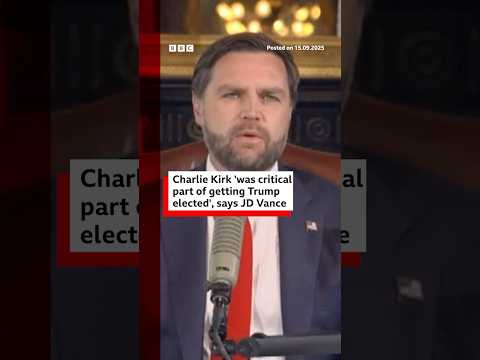 Charlie Kirk was ‘critical part’ of getting President Donald Trump elected, says JD Vance. #BBCNews