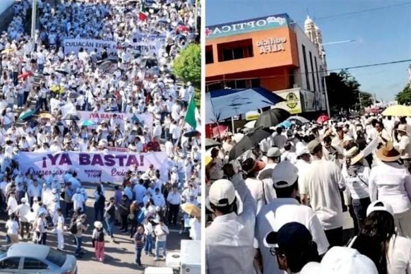 '¡Queremos paz!', gritan ciudadanos en marcha de Culiacán
