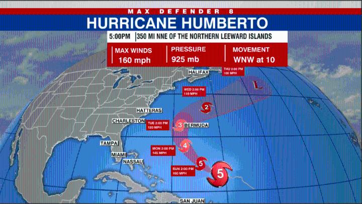 Hurricane Humberto strengthens to Category 5, Tropical Depression 9 expected to strengthen