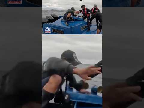 Coast Guard storms drug vessel in STUNNING video  #foxnews #news #shorts #coastguard