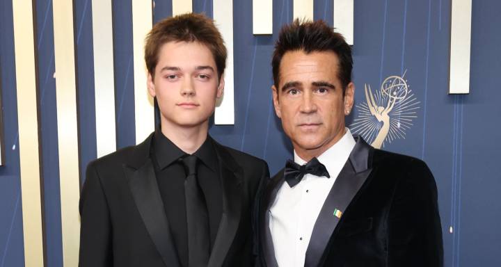 Colin Farrell Brings Son Henry to Emmy Awards 2025! | 2025 Emmy Awards, Colin Farrell, Cristin Milioti, Deirdre O'Connell, Emmy Awards, Henry Farrell, Rhenzy Feliz, The Penguin | Just Jared: Celebrity