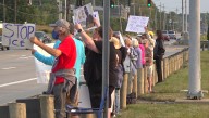 Protesters gather to oppose ICE in Niles