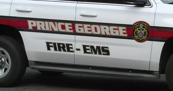Overturned logging truck shuts down Prince George roadway