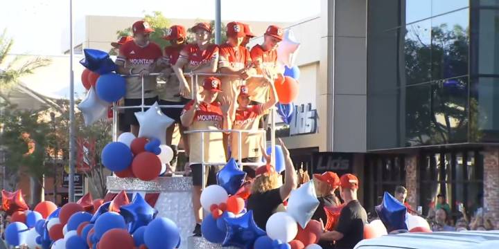 U.S. National Champions Summerlin South All Stars ignite fireworks at the Plaza