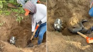 Hallan 61 bolsas con restos humanos dentro de fosas en México +VIDEO
