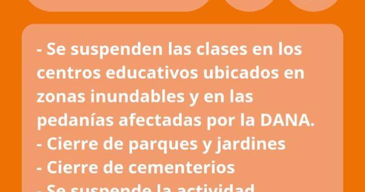 Valencia suspende las clases este lunes por la alerta por lluvias: listado completo de centros cerrados
