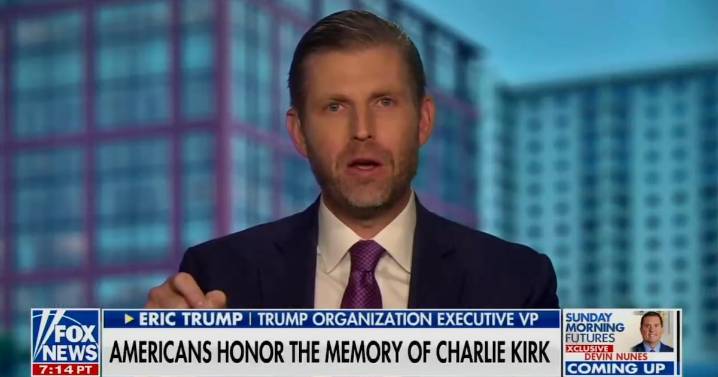Eric Trump Mourns Charlie Kirk While Promoting His New Book on Fox News